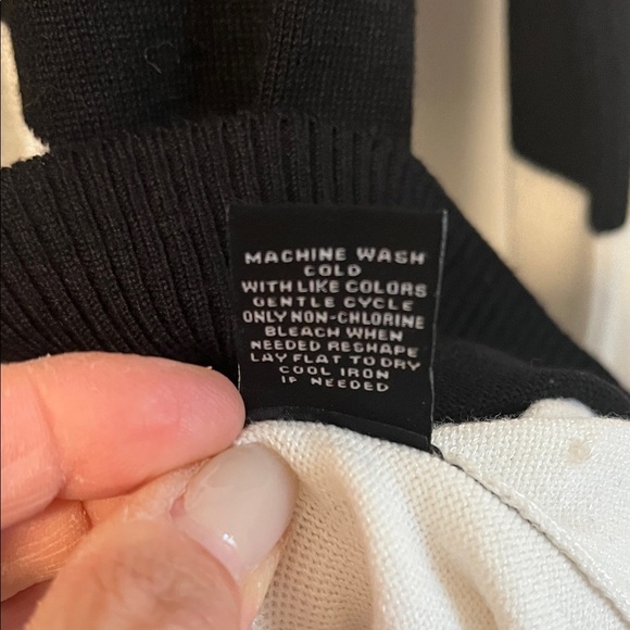 VERVE AMI Black and White Chevron Long Cardigan Tapered Sleeve, Size L - Picture 10 of 10